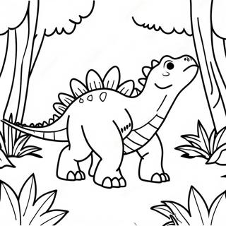 Halaman Mewarnai Stegosaurus Di Hutan Jurassic Park 59588 13063