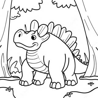 Halaman Mewarnai Stegosaurus Di Hutan Jurassic Park 59588 13064