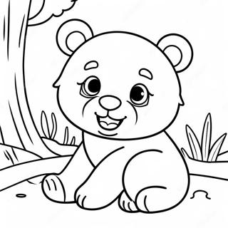 Beruang Kecil Yang Ceria Halaman Mewarnai 59955-13138