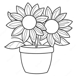 Halaman Mewarnai Bunga Matahari Dalam Pot 60141-13184
