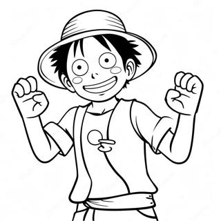 Halaman Mewarnai Luffy Meregangkan Tangan 60855 13358