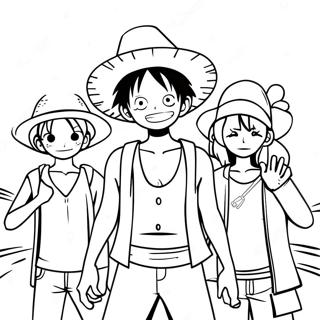 Halaman Mewarnai Luffy Dengan Teman Teman 60856 13361