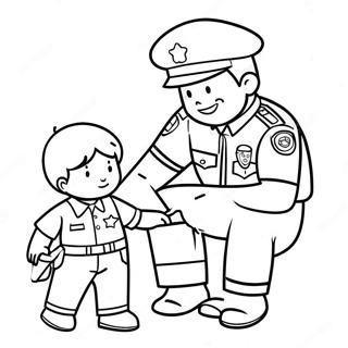 Petugas Polisi Membantu Anak Halaman Mewarnai 61046-13401