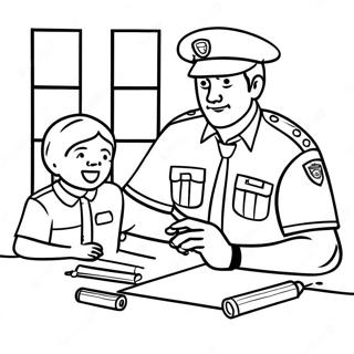 Petugas Polisi Membantu Anak Halaman Mewarnai 61046-13402