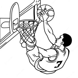 Halaman Mewarnai Pemain Basket Melakukan Dunk 6173-1795