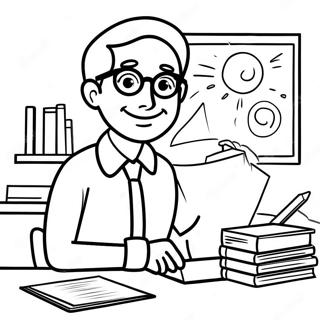 Halaman Mewarnai Guru Bahagia Di Meja 62058-13680