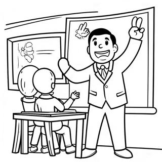 Halaman Mewarnai Guru Bersemangat Memberikan Pelajaran 62059-13681