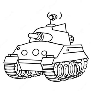 Halaman Mewarnai Tank Kartun Lucu 62221-13710