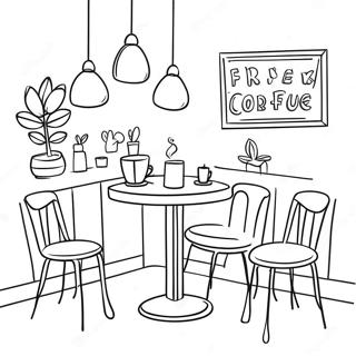 Halaman Mewarnai Suasana Kedai Kopi Yang Nyaman 62414-13780