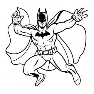 Batman Dalam Pose Dinamis Halaman Mewarnai 6268-1483