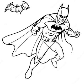 Batman Dengan Jubah Mengalir Halaman Mewarnai 6269-2263