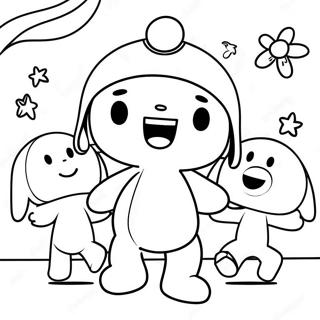 Pocoyo Menari Dengan Teman Teman Halaman Mewarnai 63345-14026