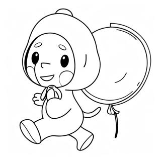 Pocoyo Di Balon Berwarna Halaman Mewarnai 63347-14036