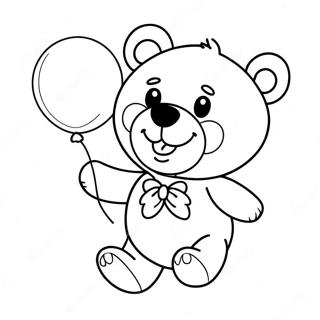 Halaman Mewarnai Beruang Teddy Bahagia Memegang Balon 64444-13293