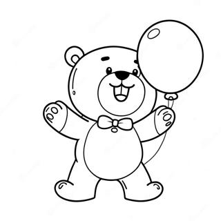 Halaman Mewarnai Beruang Teddy Bahagia Memegang Balon 64444-13294