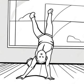 Halaman Mewarnai Gimnastik Fleksibel Melakukan Split 64535 13631