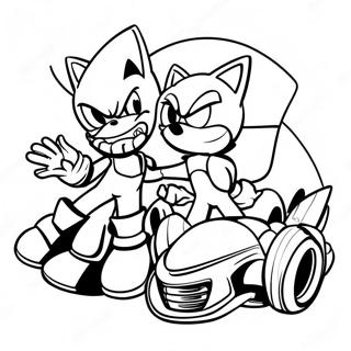 Halaman Mewarnai Metal Sonic Balapan Melawan Tails 64706 13837