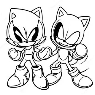 Halaman Mewarnai Metal Sonic Balapan Melawan Tails 64706 13838
