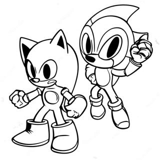 Halaman Mewarnai Metal Sonic Vs Sonic 64707-13841