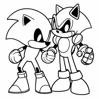 Halaman Mewarnai Metal Sonic Vs Sonic 64707-13842
