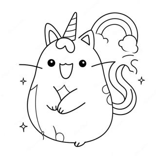 Pusheen Menggemaskan Dalam Kostum Unicorn Halaman Mewarnai 6474-150