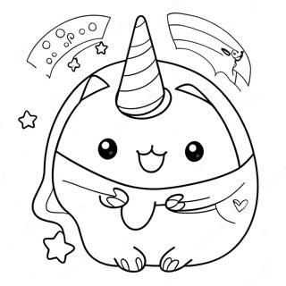 Pusheen Menggemaskan Dalam Kostum Unicorn Halaman Mewarnai 6474-151