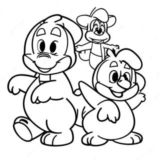 Halaman Mewarnai Keseruan Huey Dewey Dan Louie 64986-14115