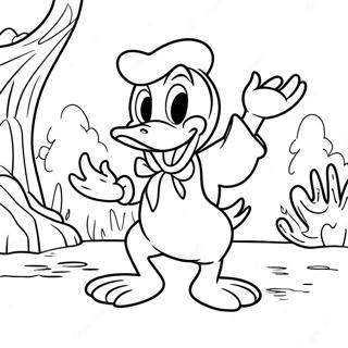Halaman Mewarnai Donald Duck Dalam Adegan Ducktales 64988-14122