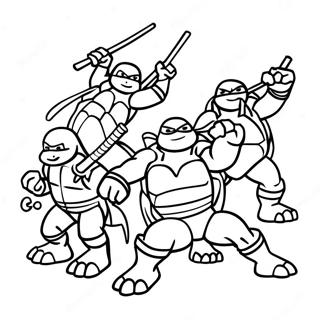 Halaman Mewarnai Ninja Turtles Dalam Aksi 6556-617