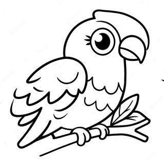 Halaman Mewarnai Burung Beo Berwarna Di Dahan 66271-14503