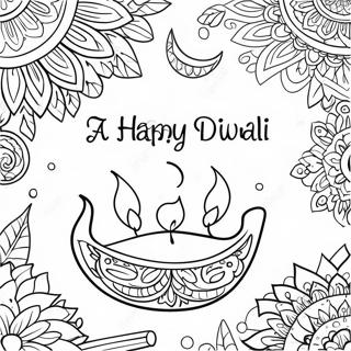 Halaman Mewarnai Perayaan Diwali Yang Bahagia 66451-14533