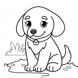 Halaman Mewarnai Anak Anjing Golden Retriever Yang Lucu 67433 14754