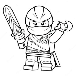 Gambar Mewarnai Lego Ninjago Zane Dalam Pertempuran 6838-2558