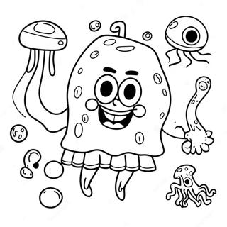 Halaman Mewarnai Spongebob Dengan Ubur Ubur 68592-15012