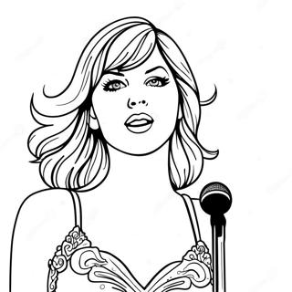 Halaman Mewarnai Taylor Swift Bernyanyi Di Panggung 69300-15176