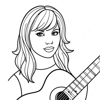 Halaman Mewarnai Taylor Swift Dengan Gitar 69301-15177
