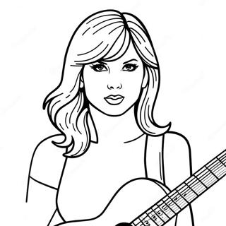 Halaman Mewarnai Taylor Swift Dengan Gitar 69301-15179