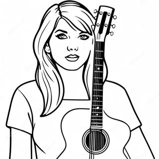 Halaman Mewarnai Taylor Swift Dengan Gitar 69301-15180