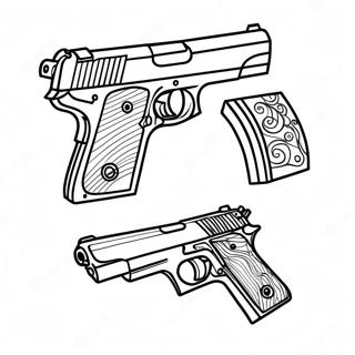 Halaman Mewarnai Pistol Realistis 69767-15271