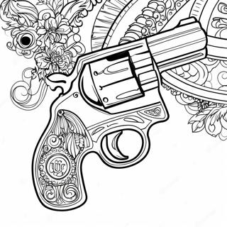 Halaman Mewarnai Revolver Vintage 69769-15279