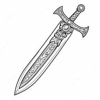 Halaman Mewarnai Pedang Berkilau Dengan Permata 69861 15295
