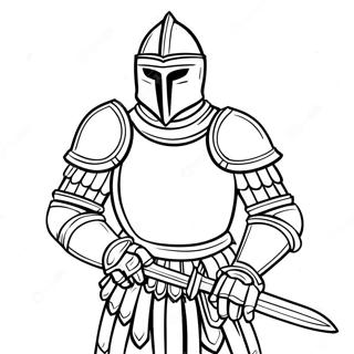 Halaman Mewarnai Kesatria Memegang Pedang 69863 15304