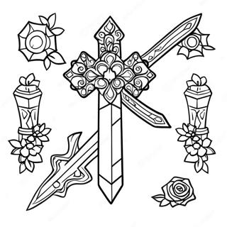 Halaman Mewarnai Pedang Berlian Minecraft 70686 15471