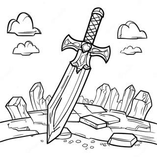 Halaman Mewarnai Pedang Besi Minecraft 70688 15477