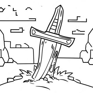 Halaman Mewarnai Pedang Besi Minecraft 70688 15478