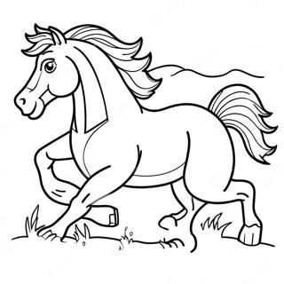 Halaman Mewarnai Bronco Liar Berlari 71032 15552