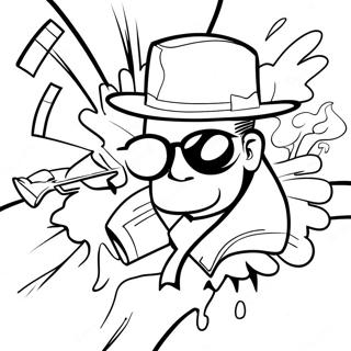 Halaman Mewarnai Tag Grafiti Gengster Keren 71404 15637