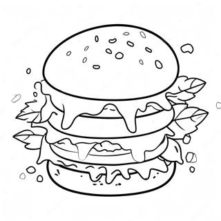 Halaman Mewarnai Hamburger Menggemaskan 72008-15853