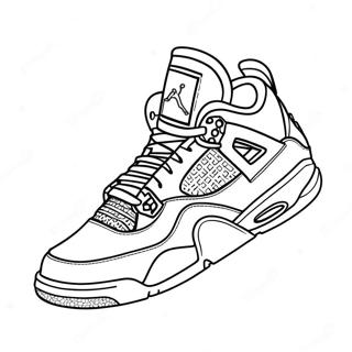 Sneaker Jordan 4 Halaman Mewarnai