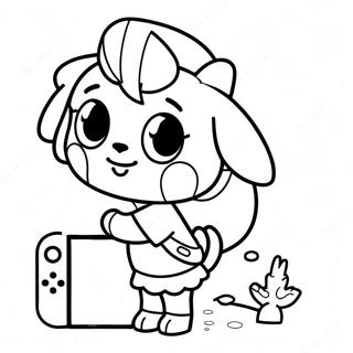 Halaman Mewarnai Karakter Animal Crossing Yang Imut Di Nintendo Switch 72416-16178